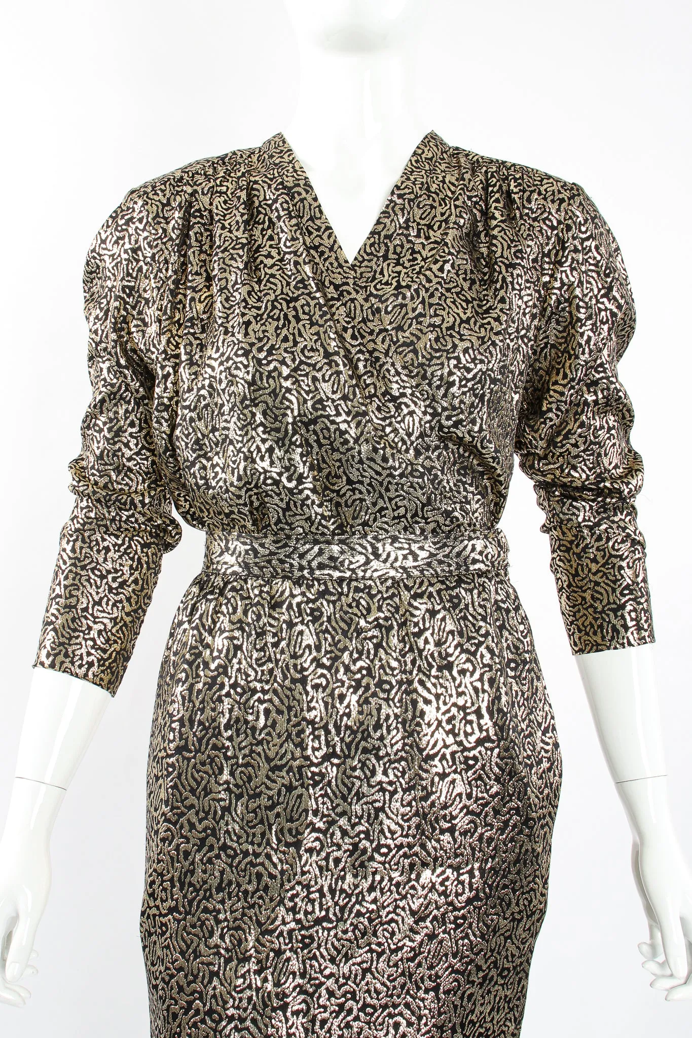 Squiggle Lamé Blouse & Skirt Set