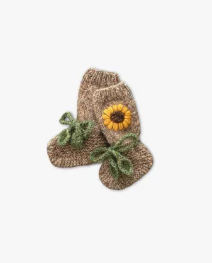 Sunflowers Booties | Beigebrown