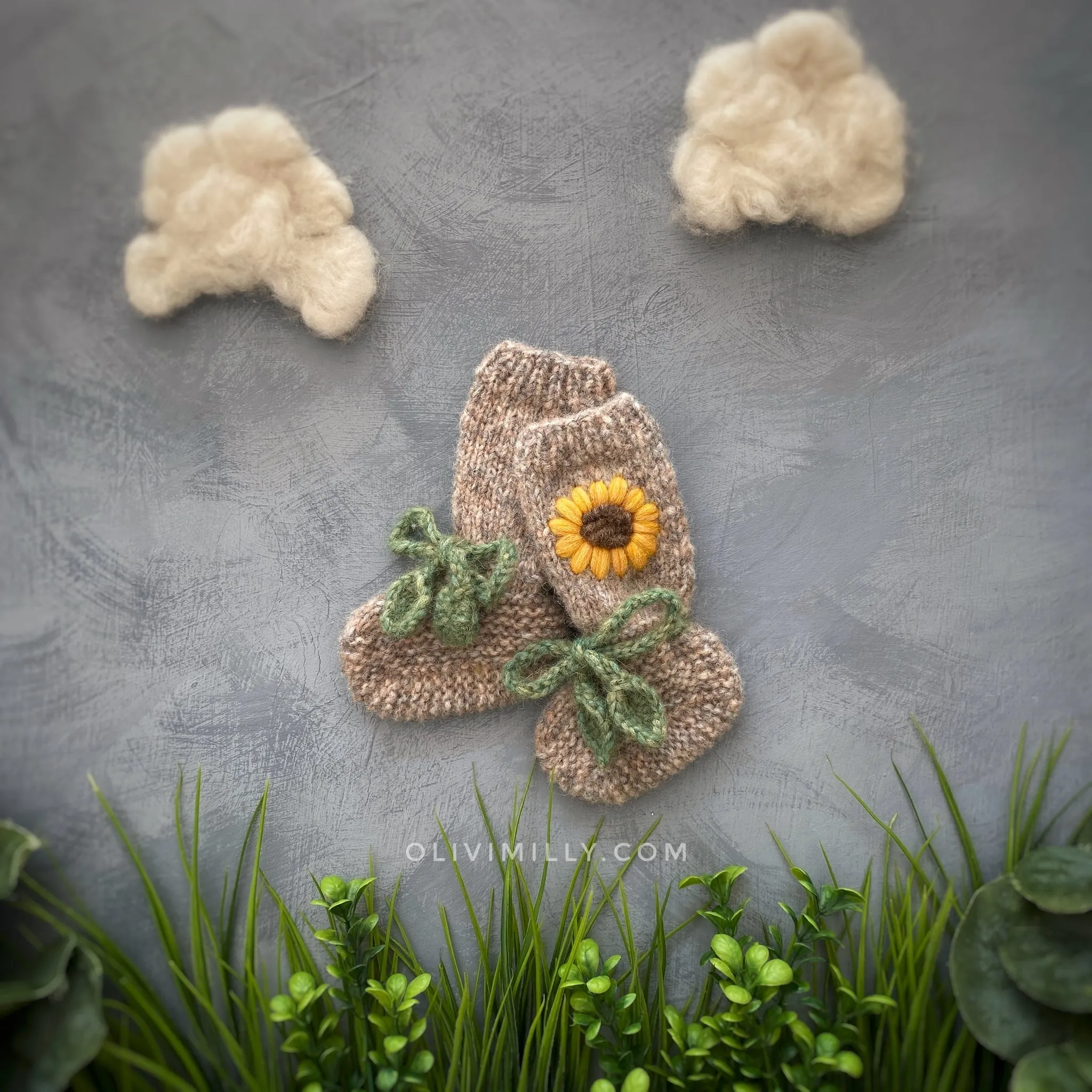 Sunflowers Booties | Beigebrown