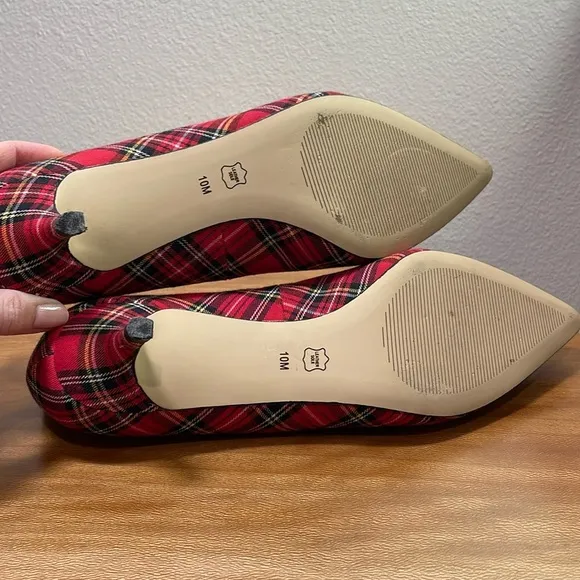 TALBOTS SYLVIE BOW KITTEN HEEL PUMPS TARTAN PLAID Women’s Size 10M