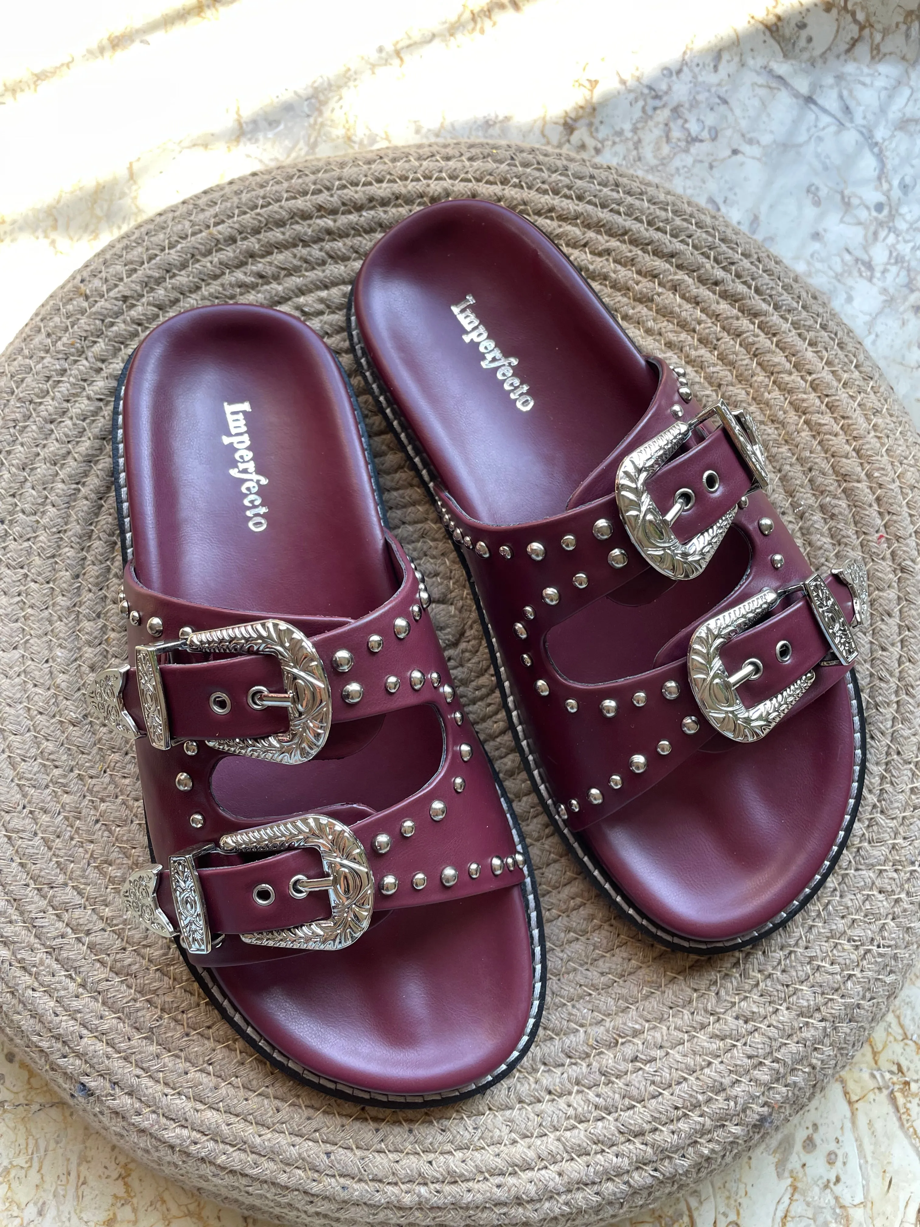 Taylor Swift Slider Sandals - Maroon