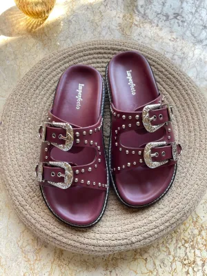 Taylor Swift Slider Sandals - Maroon