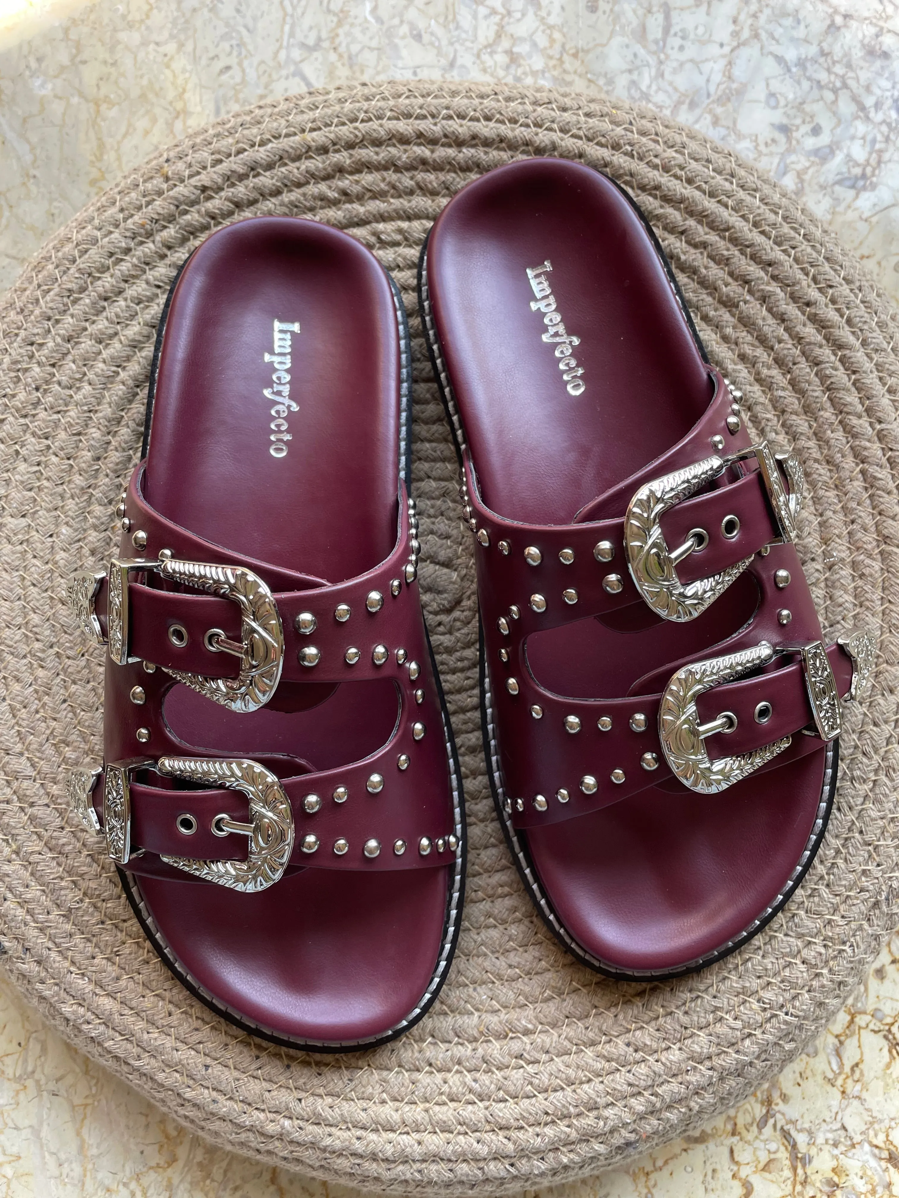 Taylor Swift Slider Sandals - Maroon