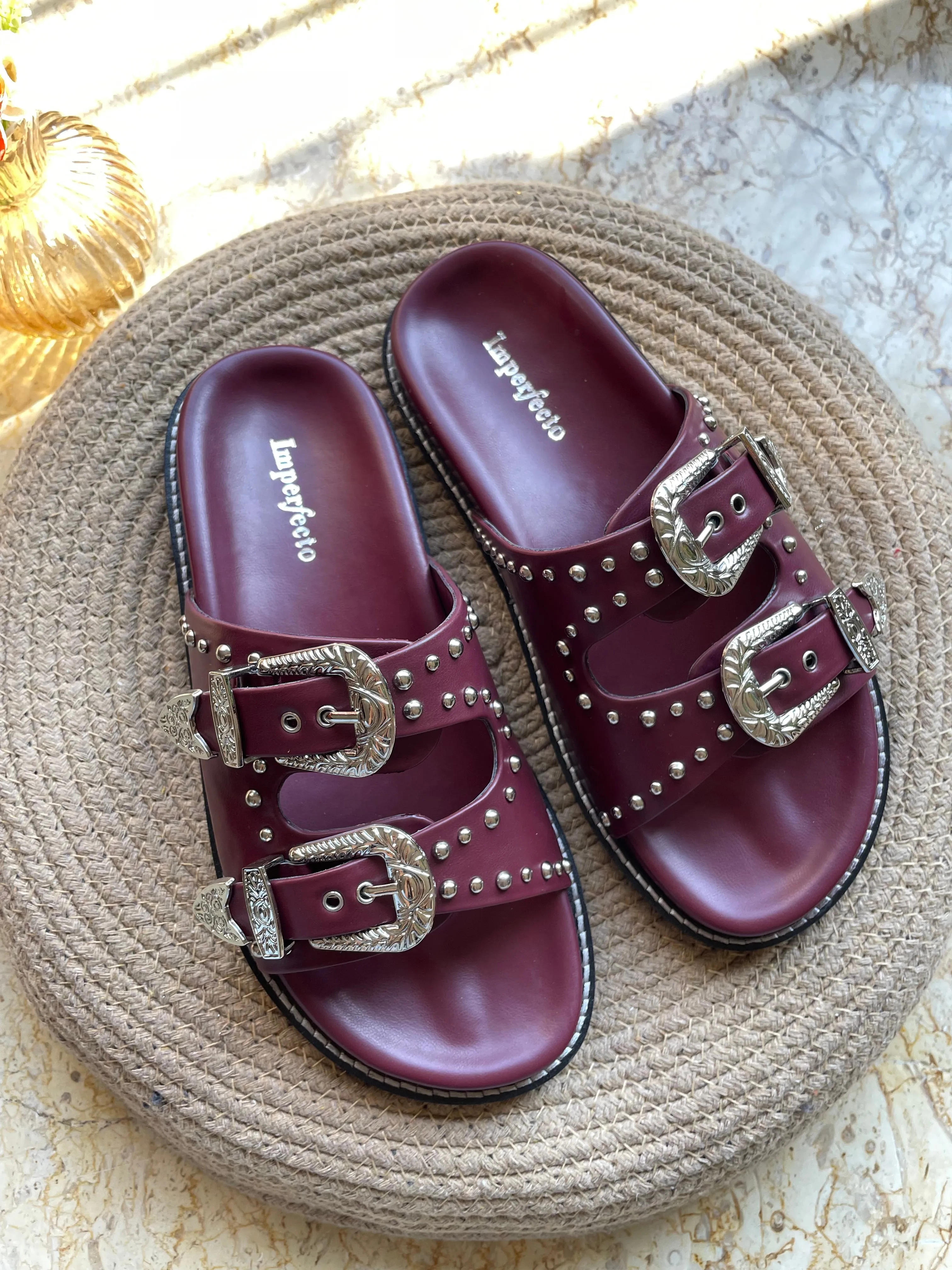 Taylor Swift Slider Sandals - Maroon