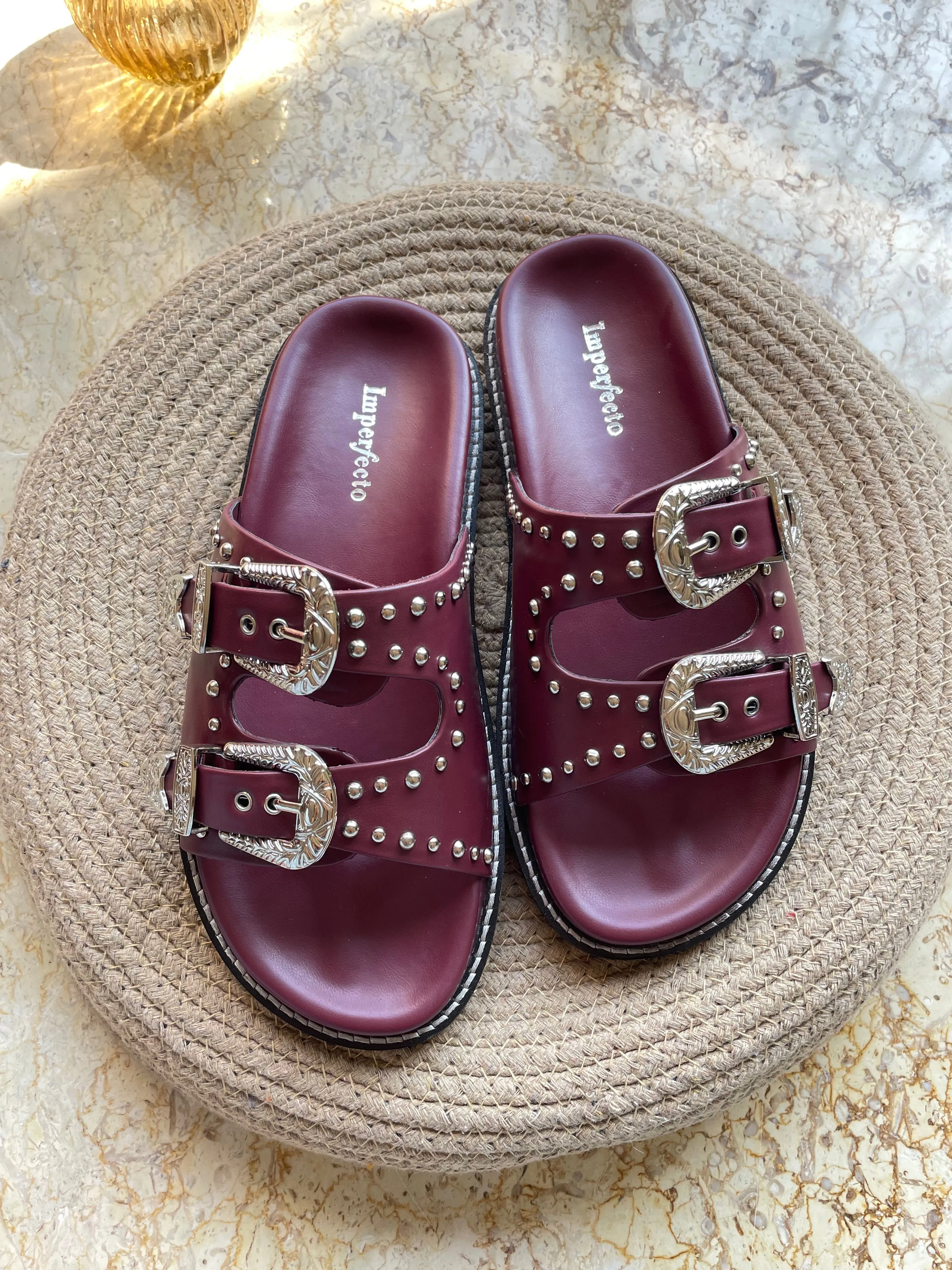 Taylor Swift Slider Sandals - Maroon
