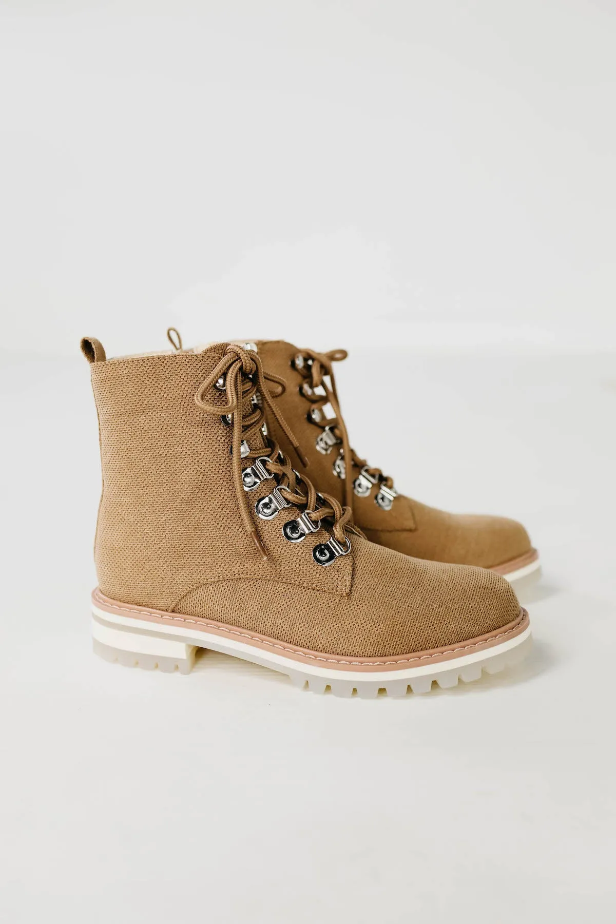 The Camilla Linen Military Bootie | Latte
