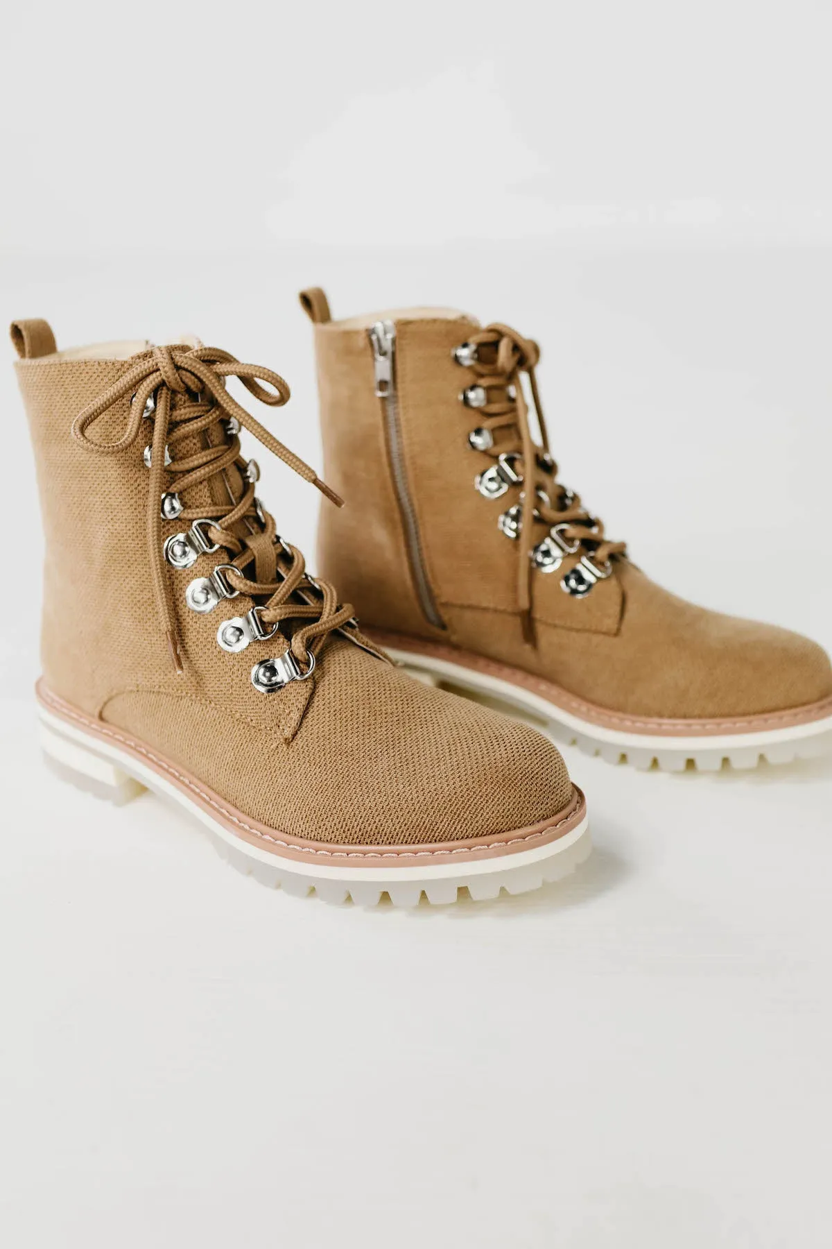 The Camilla Linen Military Bootie | Latte
