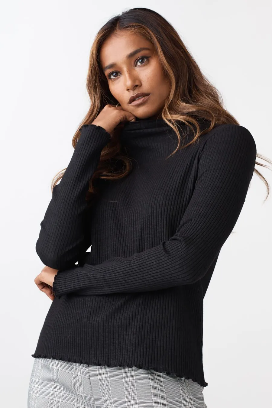 The Ribbed Mockneck Top