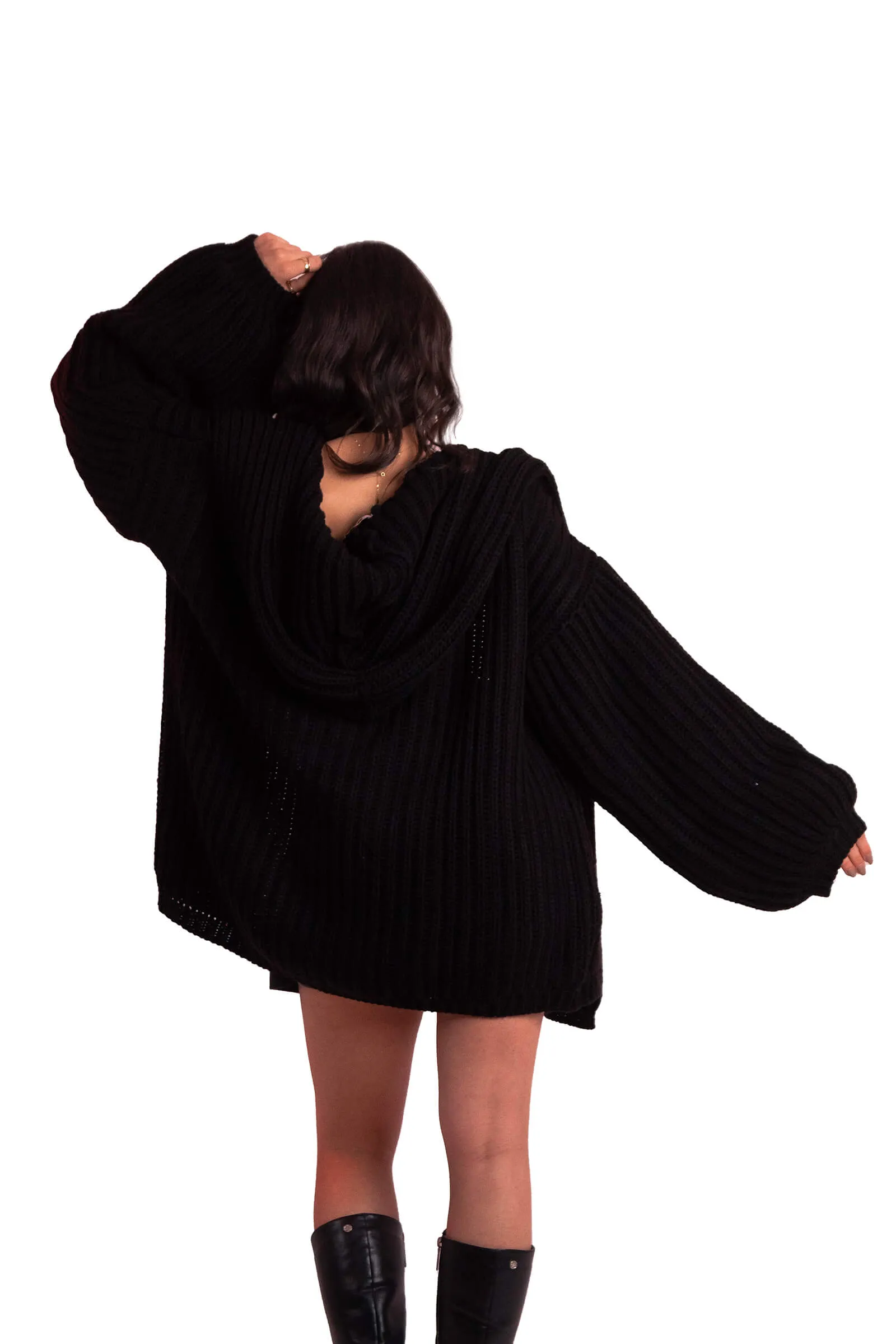 Timeless Elegance Handmade Black Cardigan
