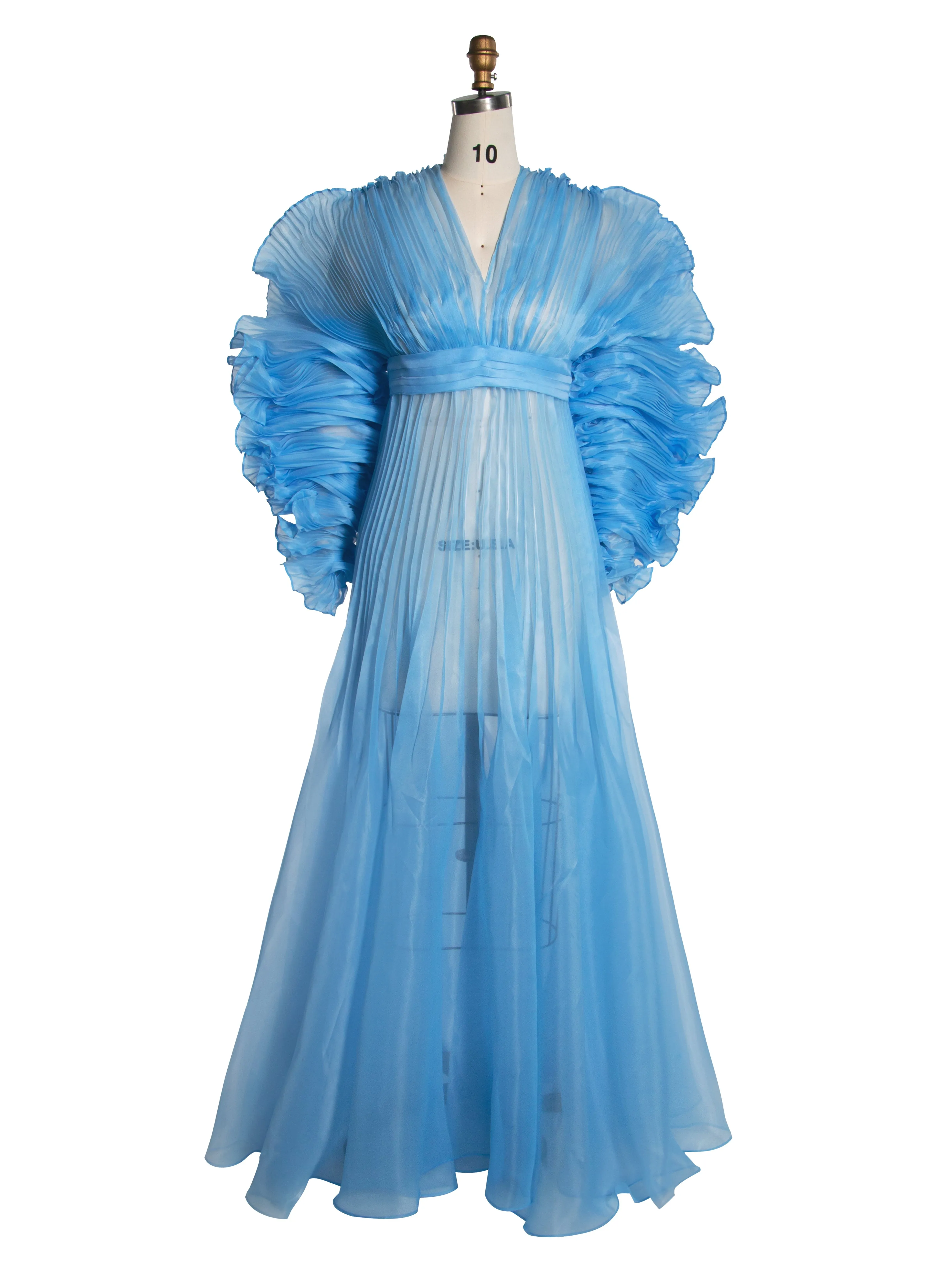 V Neck Pleated Organza Maternity Dresses for Photoshoot Long Dress for Maternity Shoot Baby Shower Dresses YW243116
