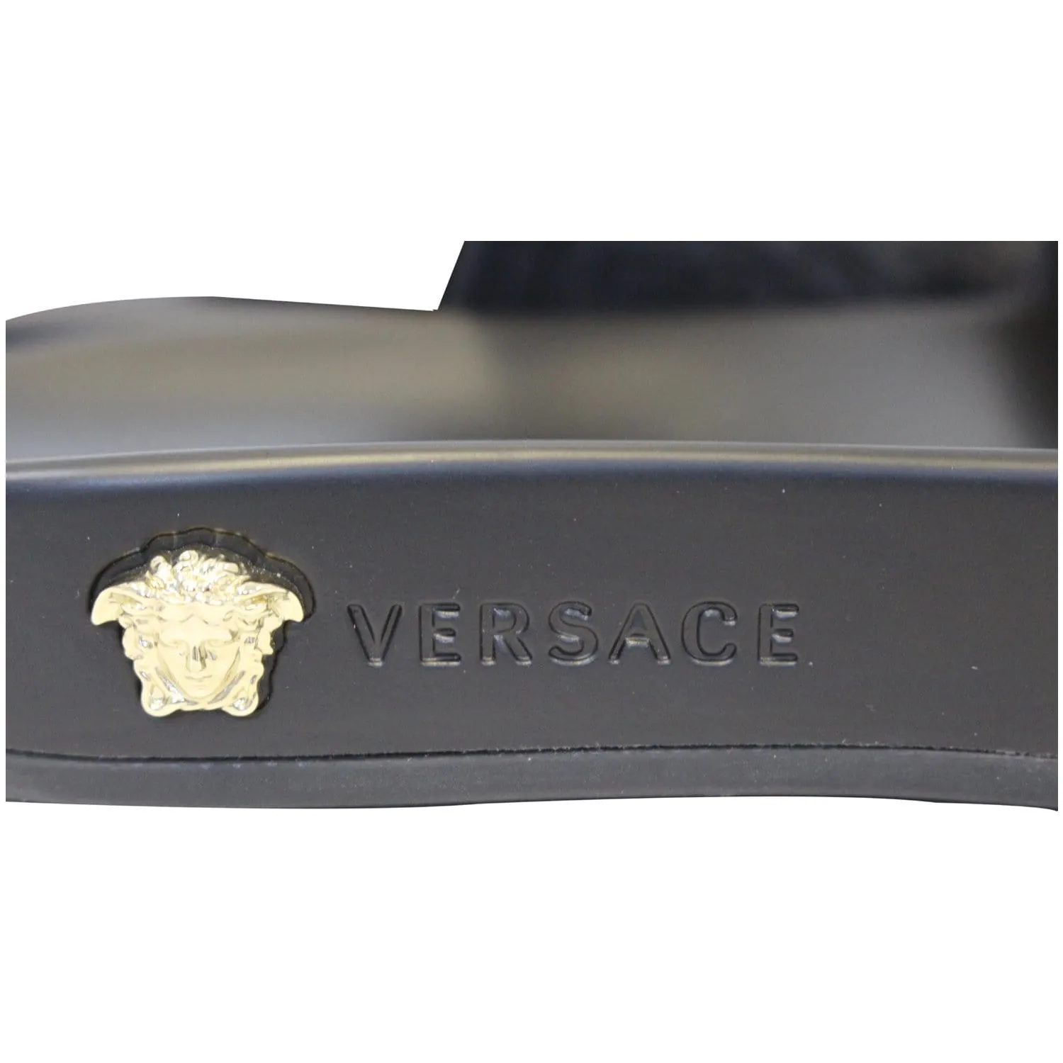 VERSACE Baroque Medusa Slides Sandals Black US 5