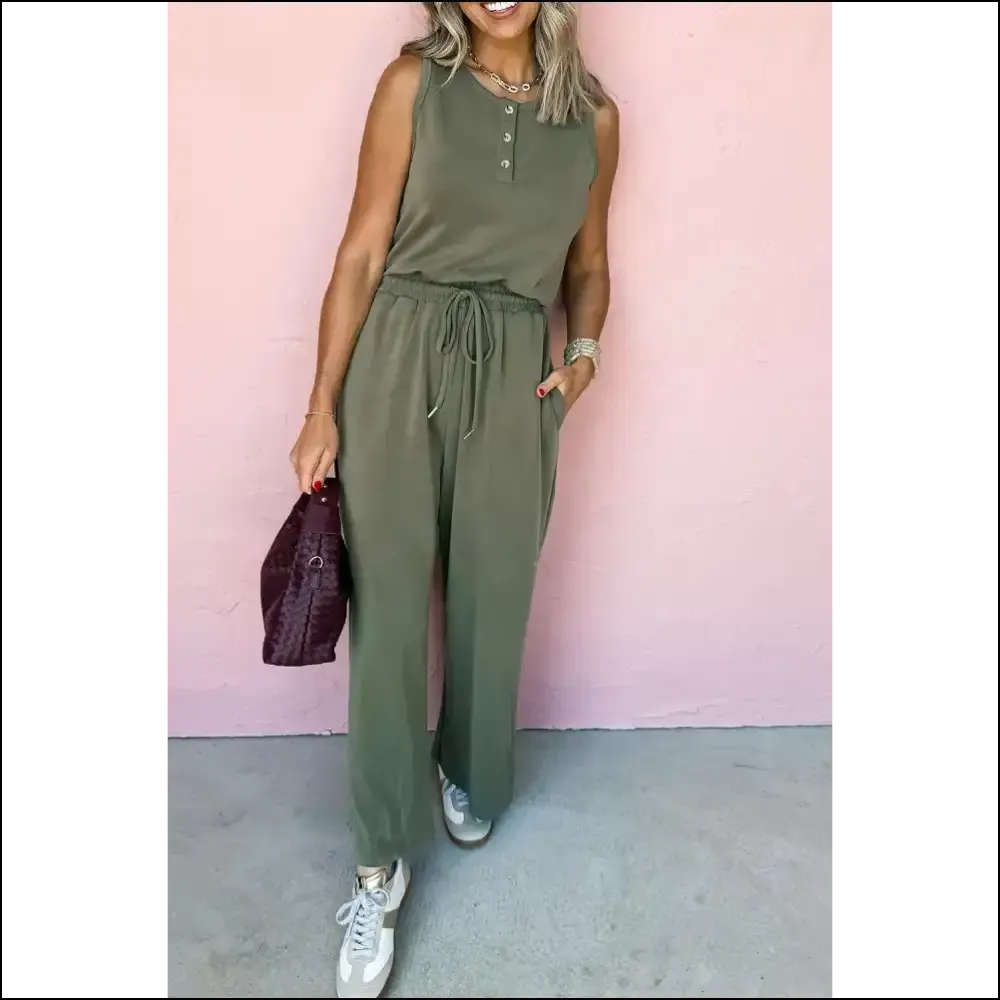Vineyard Green Wide Leg Jumpsuit: Needful Things  Fab! 🐸