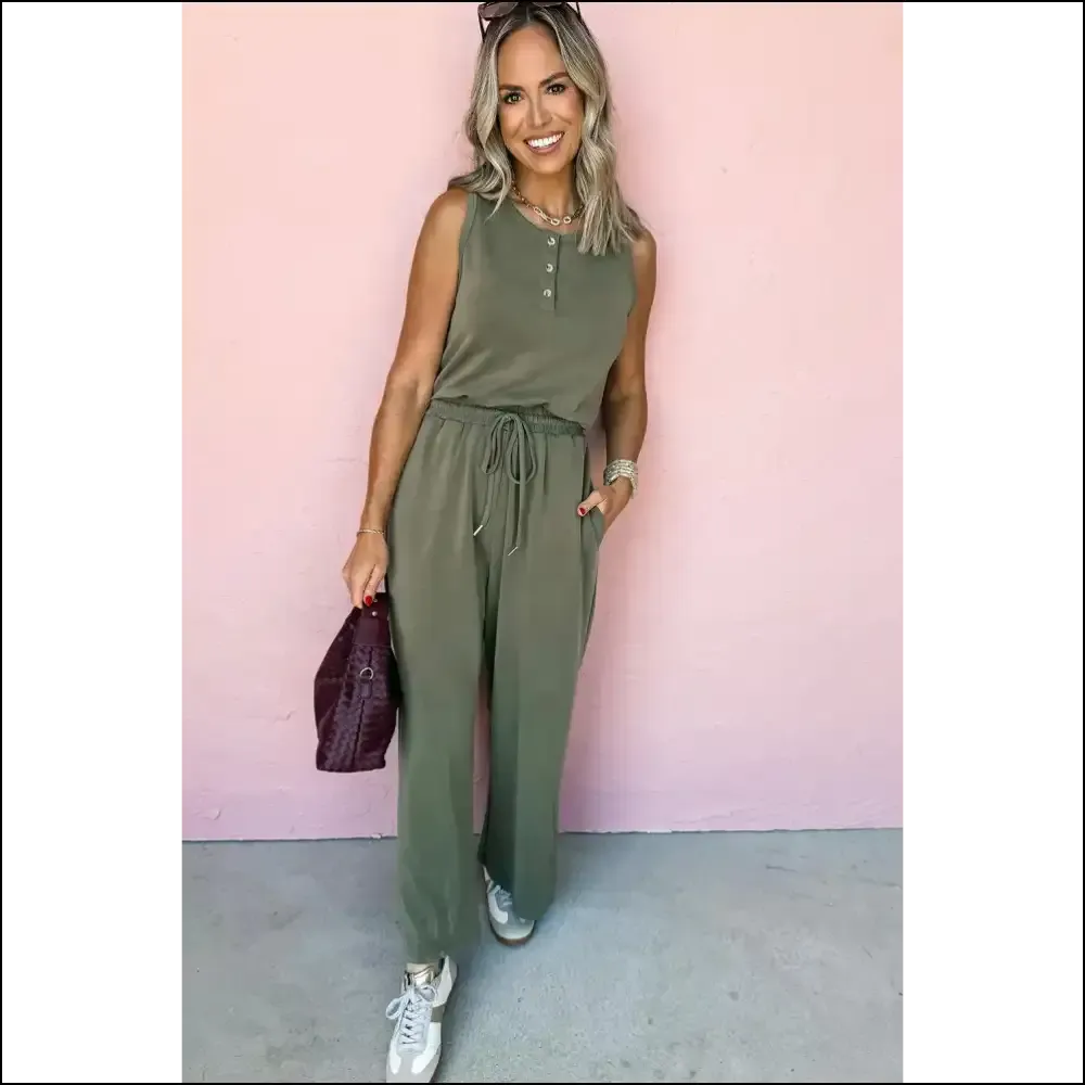 Vineyard Green Wide Leg Jumpsuit: Needful Things  Fab! 🐸