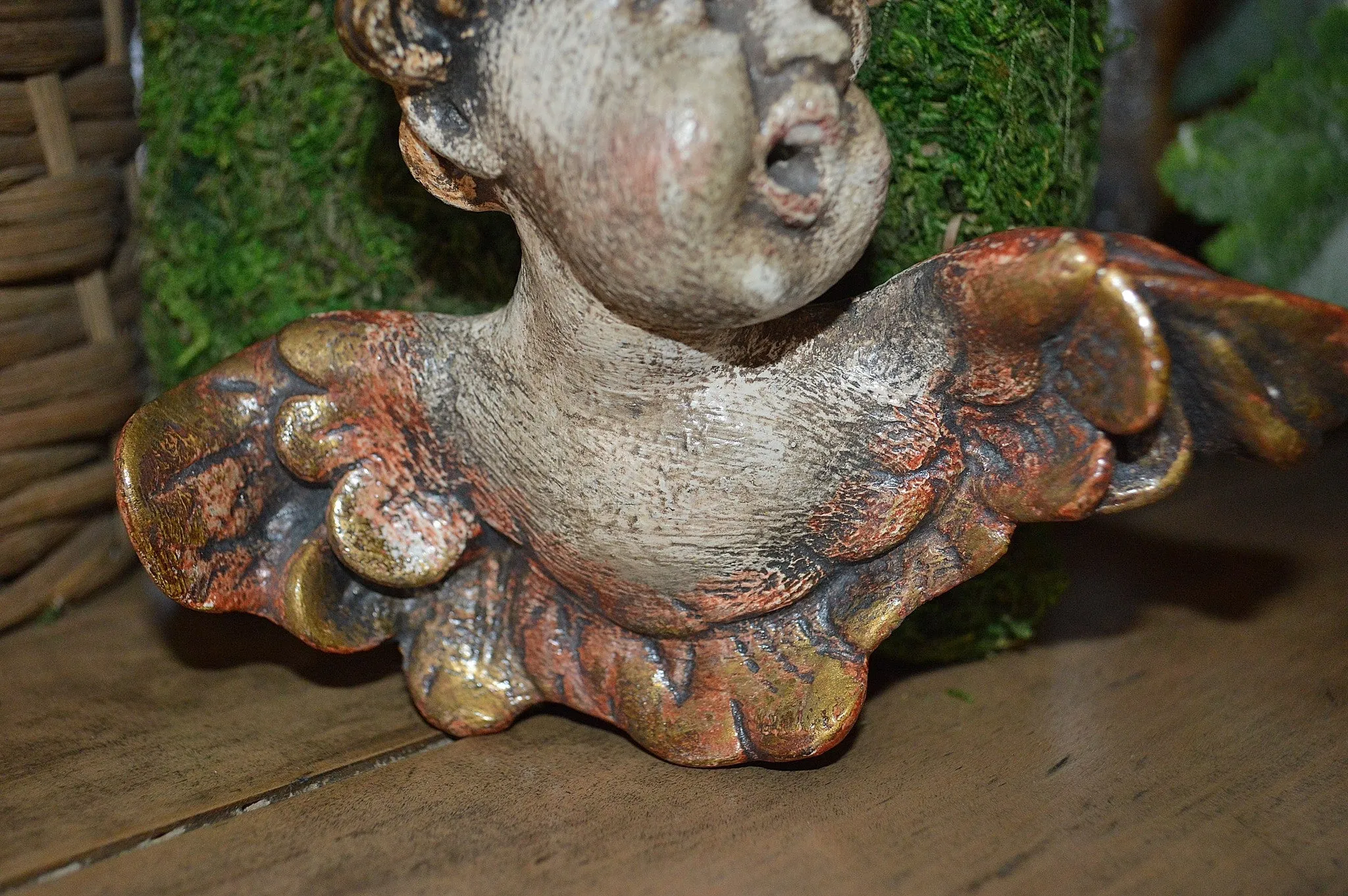 Vintage German Cherub Angel in Stoneware
