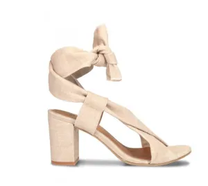 Violet Biege High-Heeled Knotted Sandal