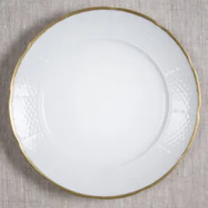 Weave  gold Rimmed  White Charger 12"