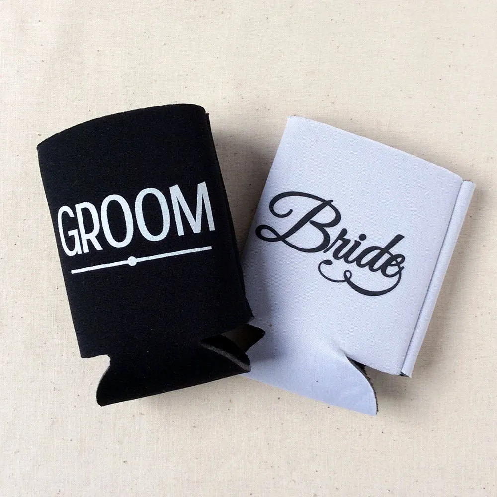 Wedding Can Cooler #214R - Custom Pet Illustration
