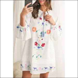 White Boho Floral Mini Dress: so Cute, It's Practically Illegal 😇