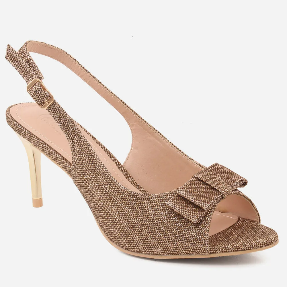 Women "KRISTY" Elegant Mid High Heel Sandals