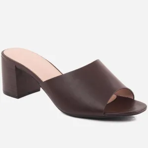 Women "RUYUMINA" Elegant Mid High Block Heel Slip On Sandals