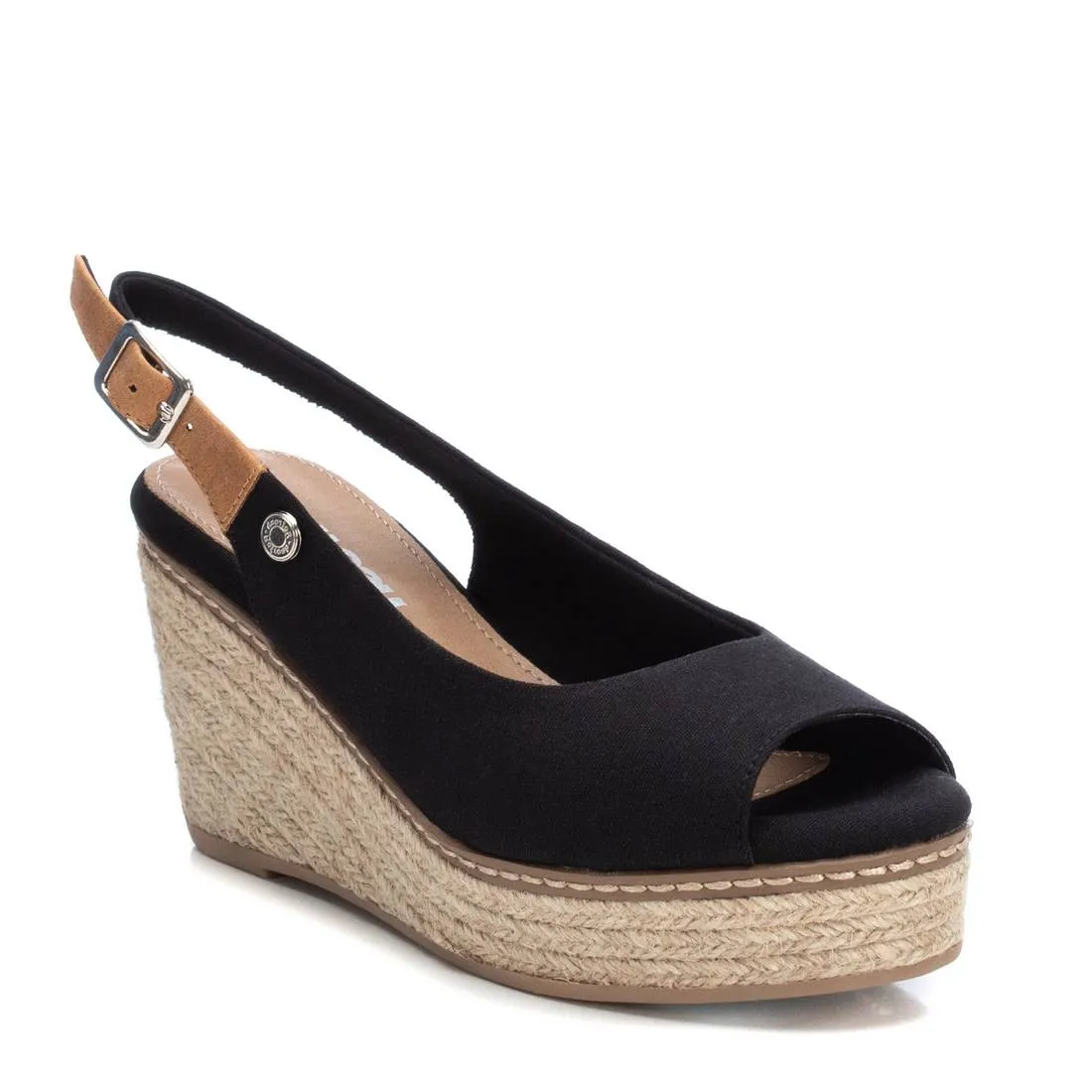 Women's Jute Wedge Sandals By XTI, 17073006 Black