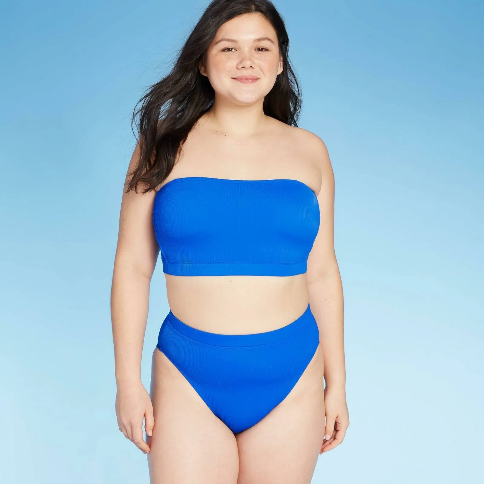 Xhilaration Women's Ribbed High Leg High Waist Bikini Bottom