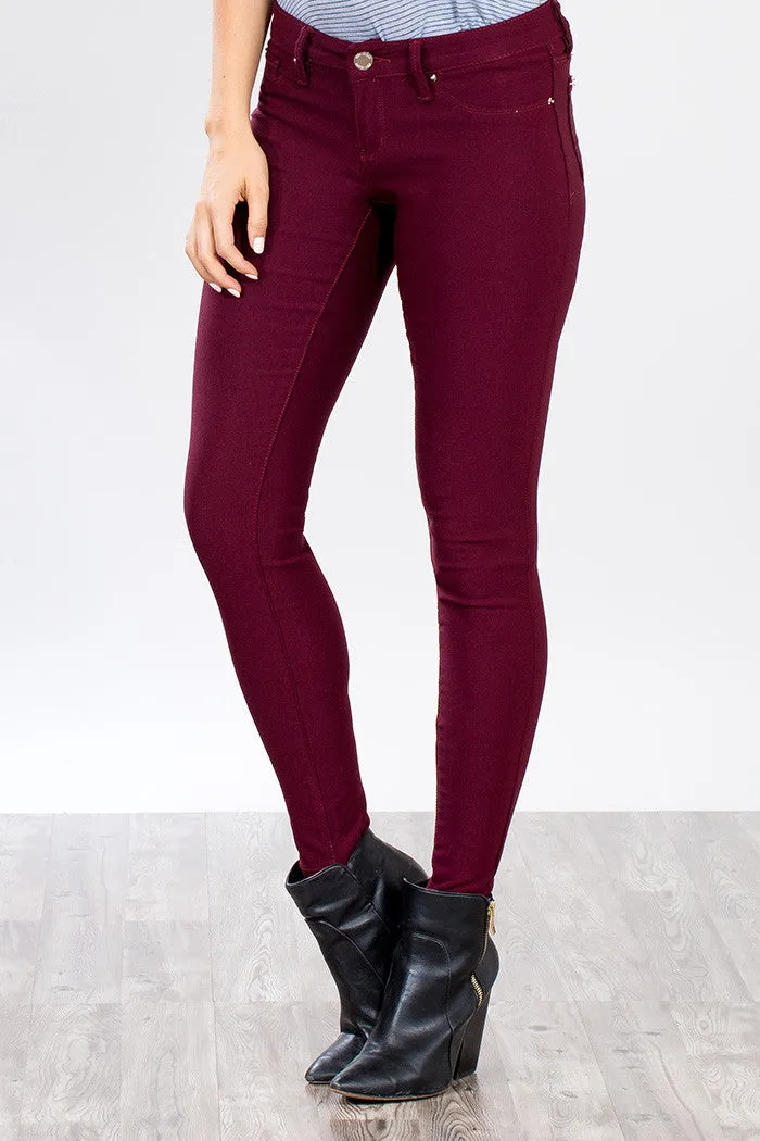 YMI WannaBettaButt | Missy Hyper Stretch Skinny Maroon