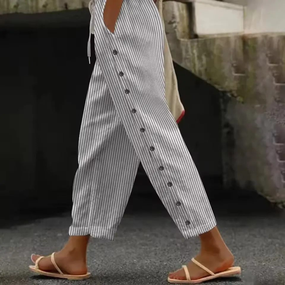Zeline™ - Striped Buttoned Pants