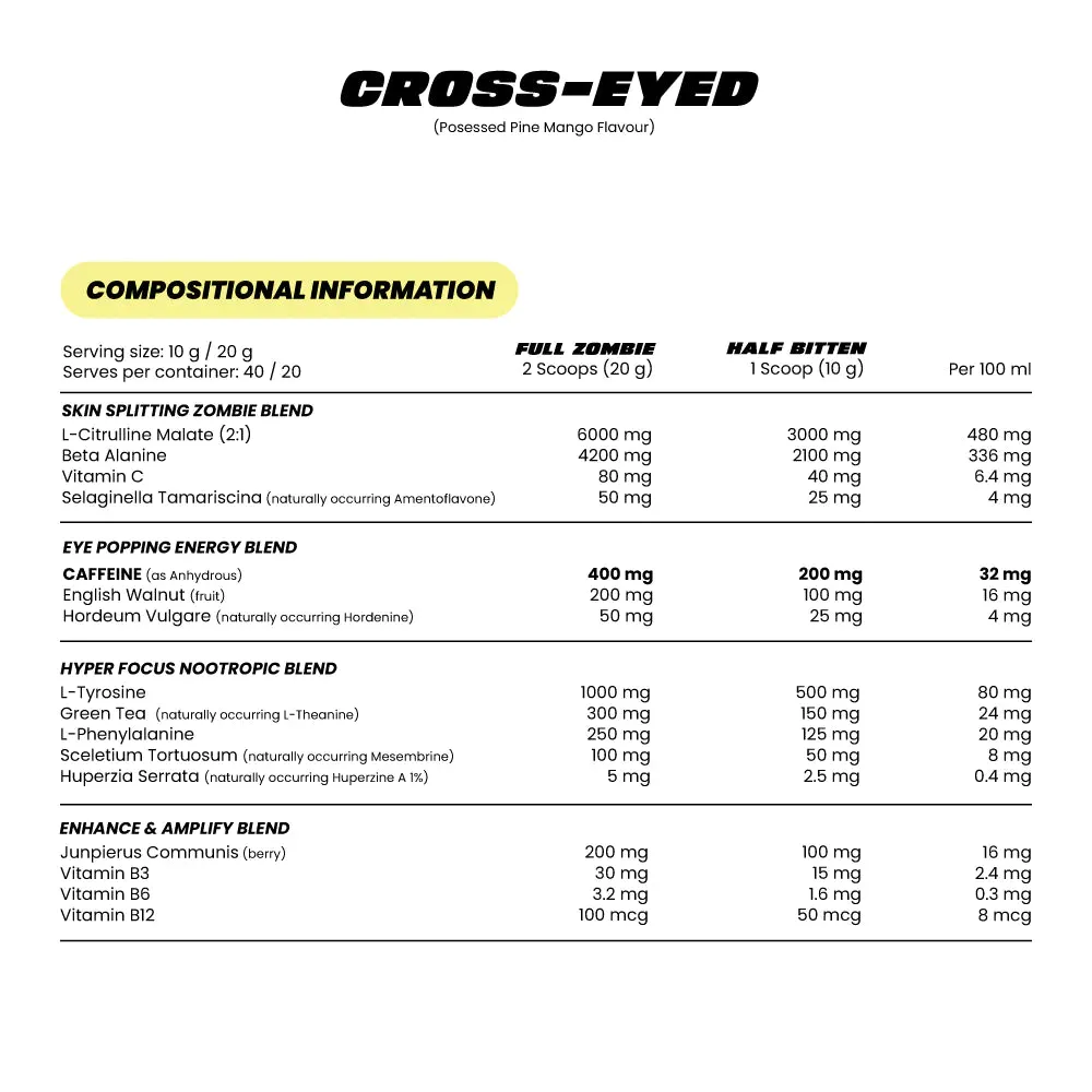 Zombie Labs Cross Eyed Pre Workout