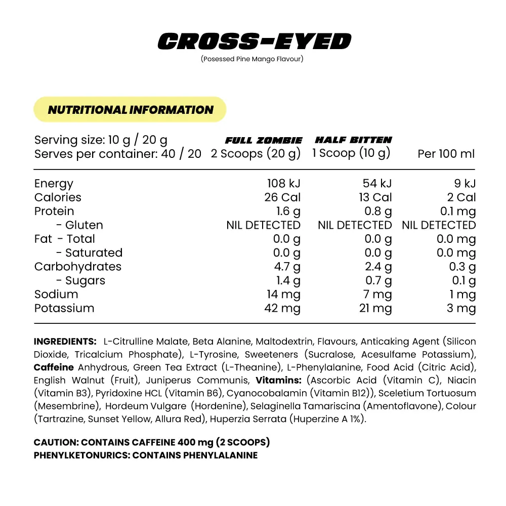 Zombie Labs Cross Eyed Pre Workout